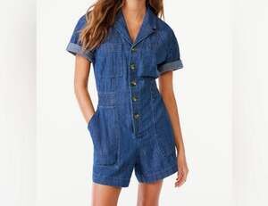 Free Assembly Denim Utility Romper